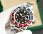 Clean Factory Fake ROLEX GMT-Master ii Pepsi 904L Steel 3285 Automatic Movement Black Premium Watch